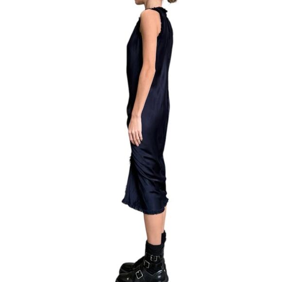 JAGA Sz 1 S Small Black Mykonos Satin Sleeveless Midi Dress - Picture 10 of 11